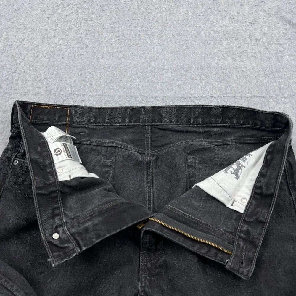 Levi's 505 Jeans Mens 40x33 Black‎ 100% Cotton Denim Regular Fit Straight Leg